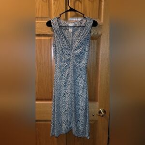 NWOT Max Studio Teal and White  SunDress MEDIUM WOMANS